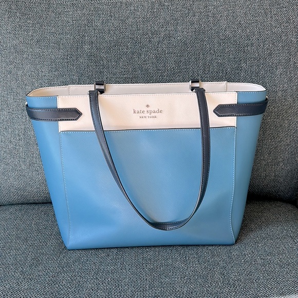 kate spade Bags Kate Spade Staci Color Block Blue And White Laptop